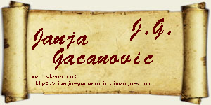 Janja Gačanović vizit kartica